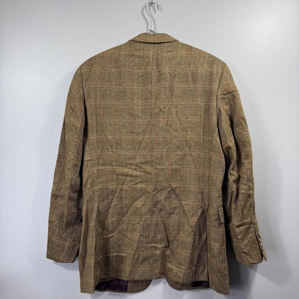 Ermenegildo Zegna Sport Coat Mens 50R Brown Herringbone Wool Cashmere Tweed